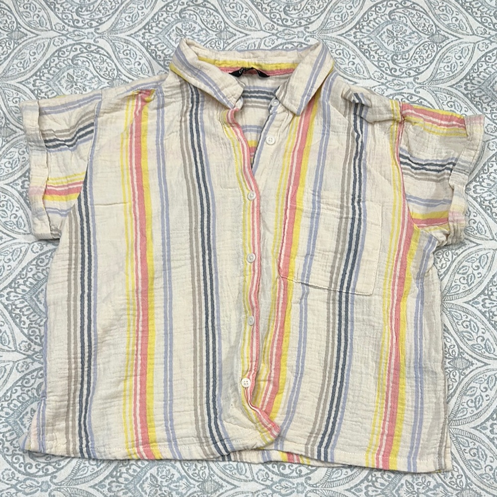 GEORGE Cropped Button Down Shirt